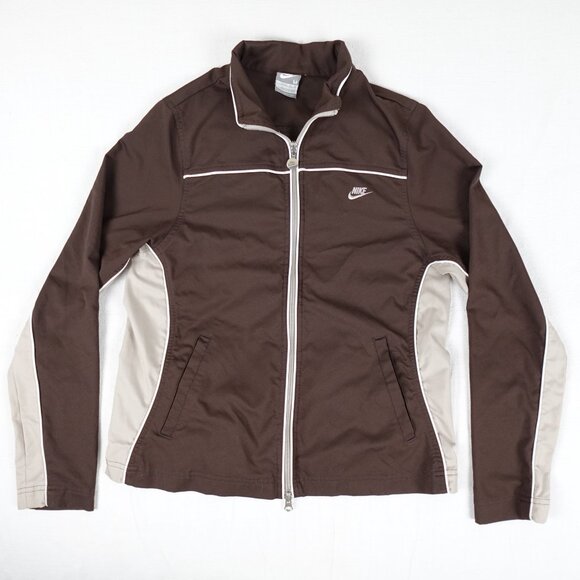 Vintage Nike Track Jacket Women's Medium (8-10) Dryfit Spellout Swoosh Logo Y2K - Picture 1 of 10